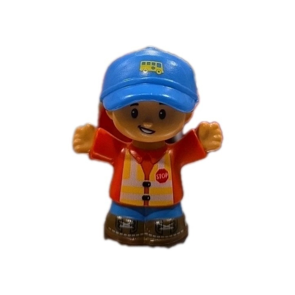 Fisher‎ Price Little People Figure Bus Driver Boy Crossing Guard School Toy